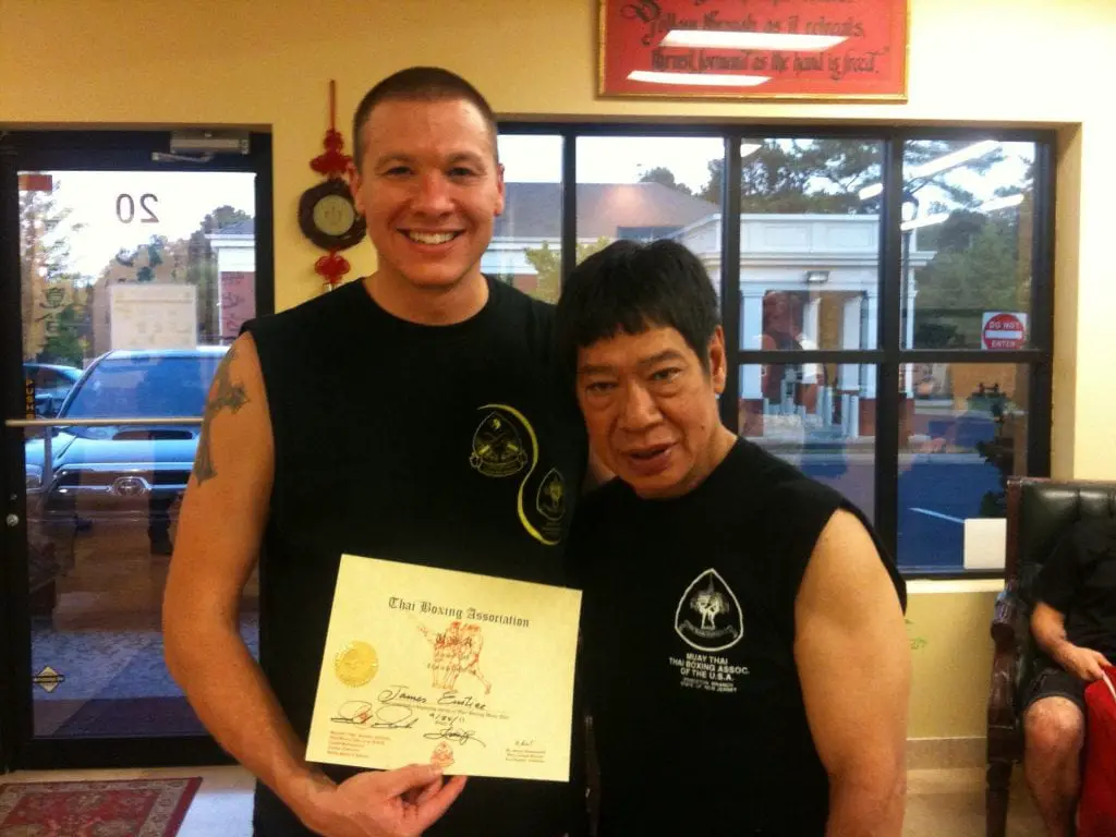 James with Ajarn Chai after the TBA Instructors Test.