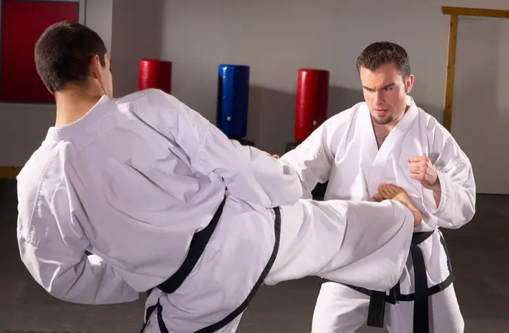 Karate kick in trianing